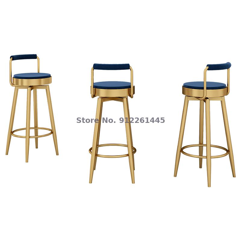 노르딕 라이트 럭셔리 바 의자, 홈 바 등받이 회전 의자, 간단한 패션 프론트 데스크, 높은 의자.